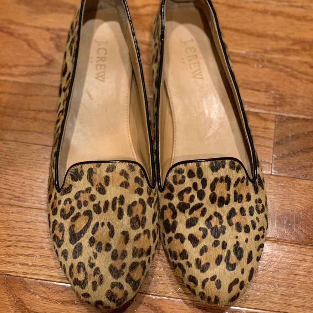 J. Crew Calf Hair Leopard Flats